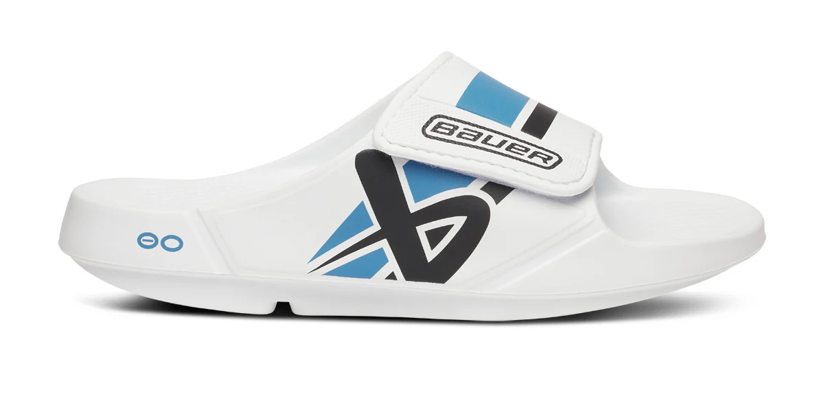 BAUER/OOFOS Men's OOahh Sport Flex Sandal – White 2 BAUER/OOFOS Men's OOahh Sport Flex Sandal – White